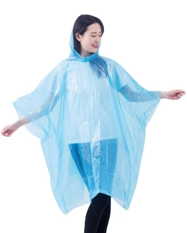 Raincoat Women Ladies Waterproof Poncho Style PE Wholesale New Outdoor Travel Adults Girls Colors Ponchos Custom Designs Print