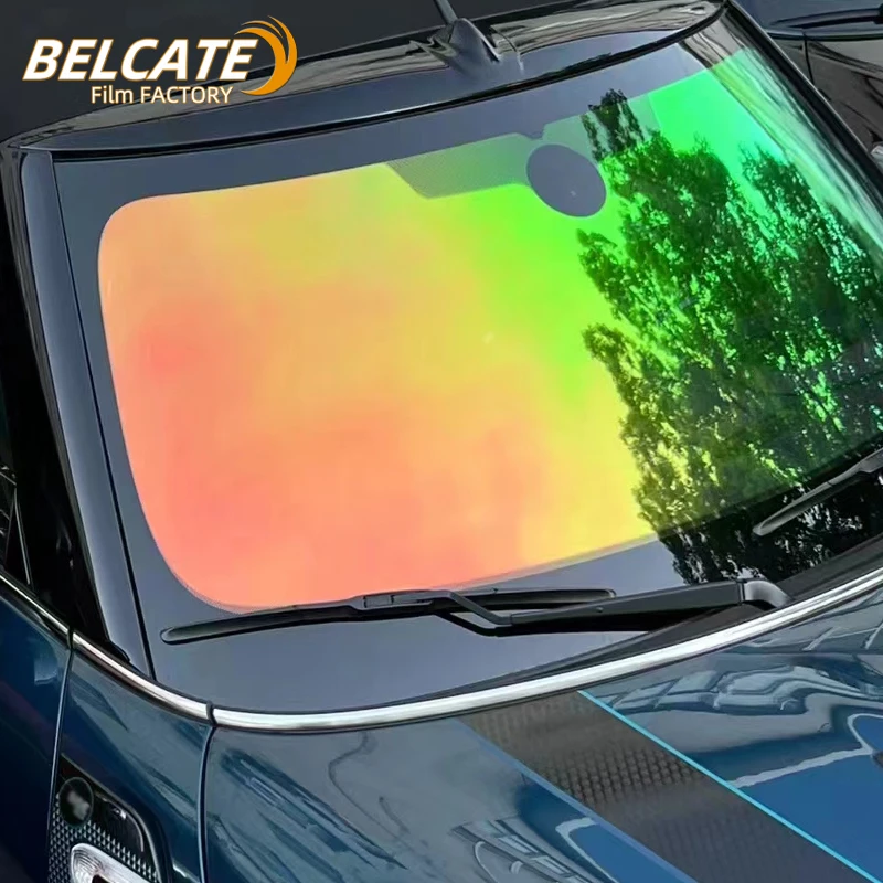BELCATE sunset red chameleon tint VLT 80% pink chameleon tint film car window film windshield solar colored sunset chameleon tin