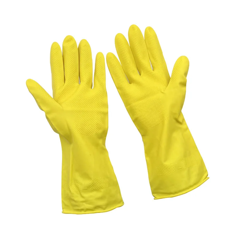 Elbow Length 30Cm Kitchen Dish Washing Waterproof Dishwasher Natural Latex Rubber Cleaning Household Unlined Laundry Gloves
