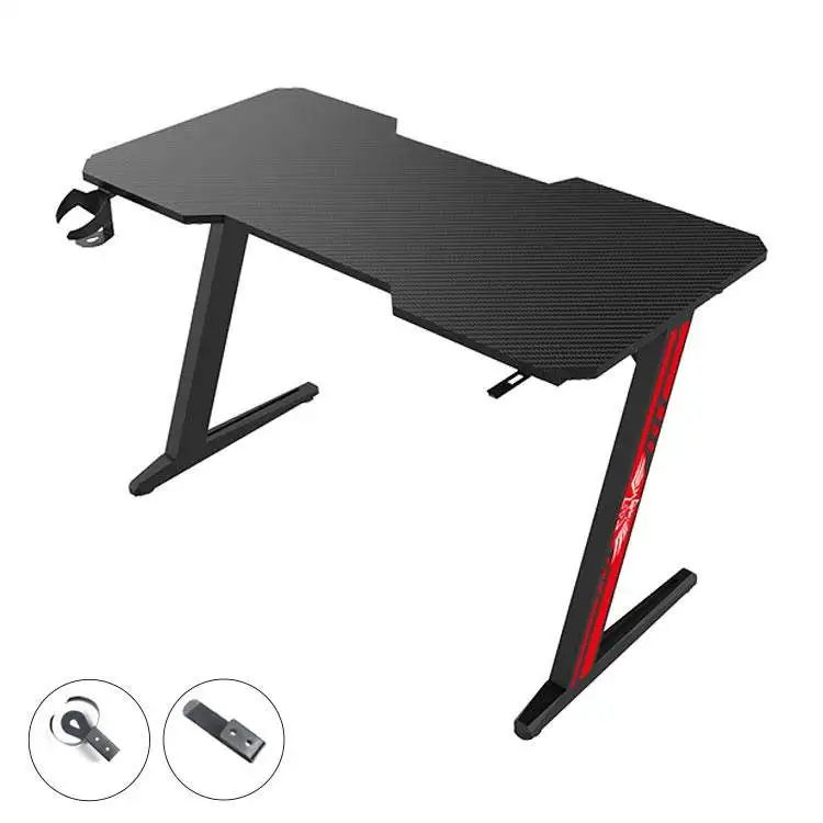 Factory direct sale Z-shaped computer gaming desk table with different sizes