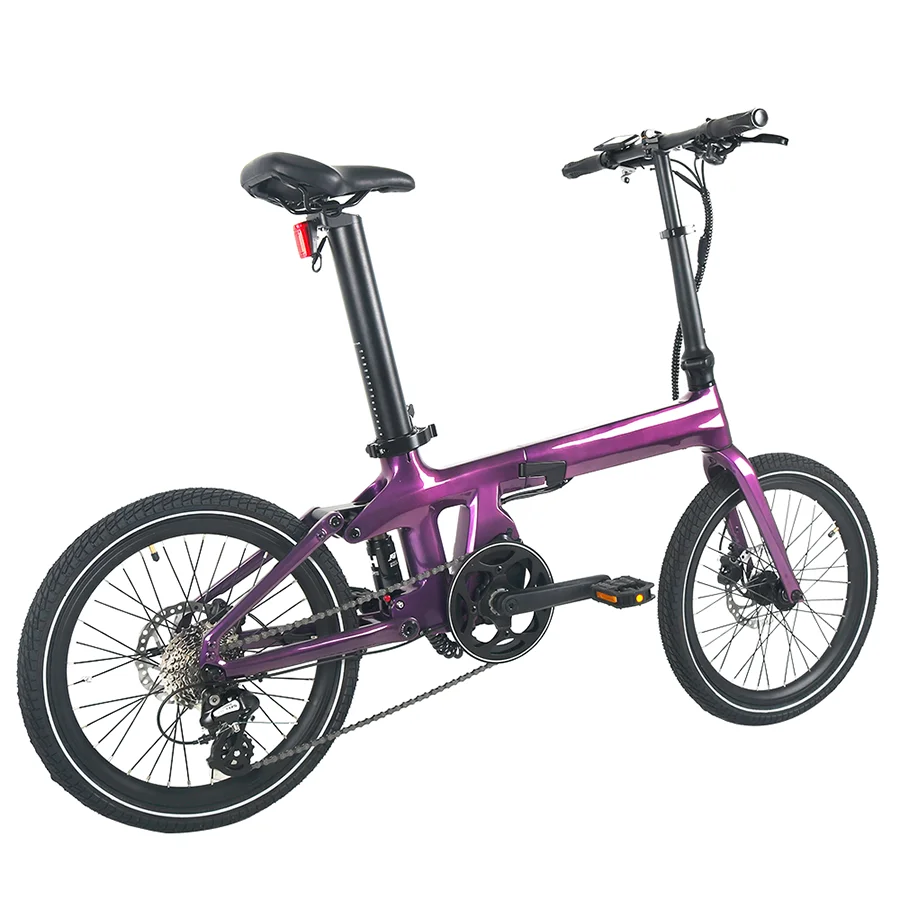 Anlochi light weight 36V 250W mid motor torque sensor shimano 7 gears Foldable eBike 20 inch Carbon Fiber Folding City Ebike