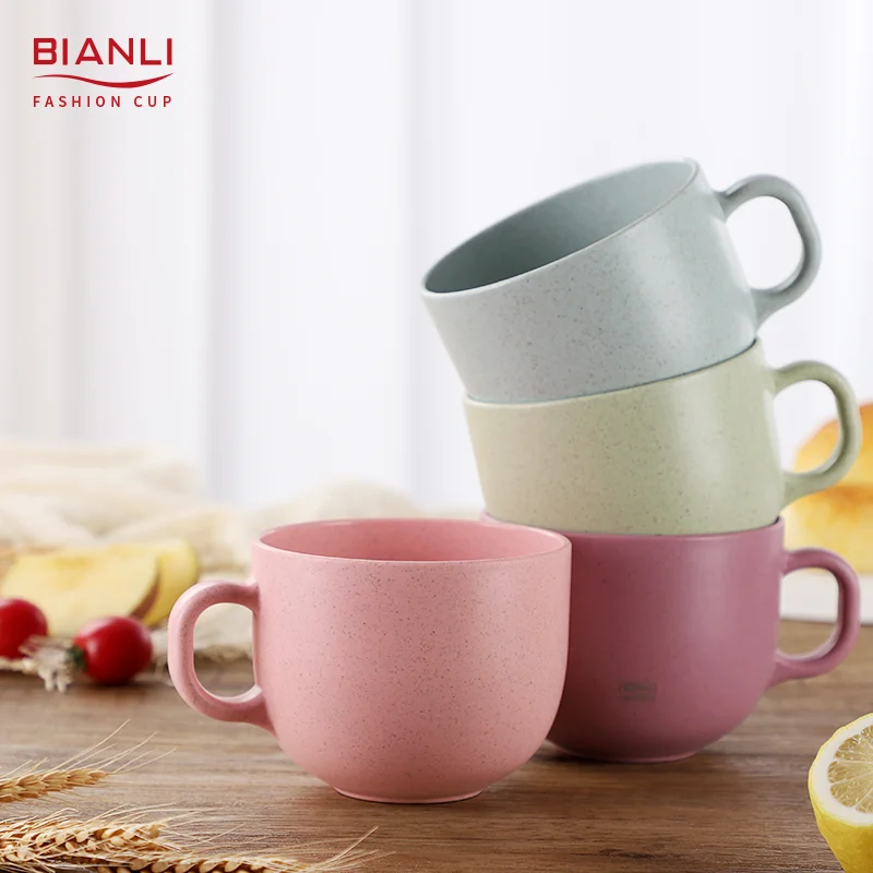 Цветные герметичные туристические изолированные Роскошные биоразлагаемые пастические кружки для кемпинга, сублимированные матовые черные кружки