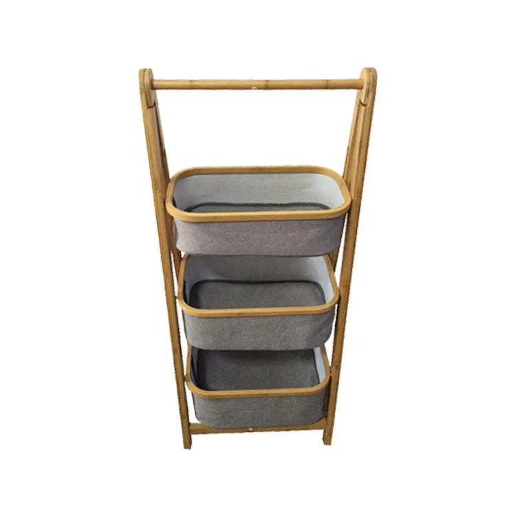 Бытовой 3 уровня складной из бамбука и дерева сортировки полки спальня корзина для белья одежда корзина для хранения