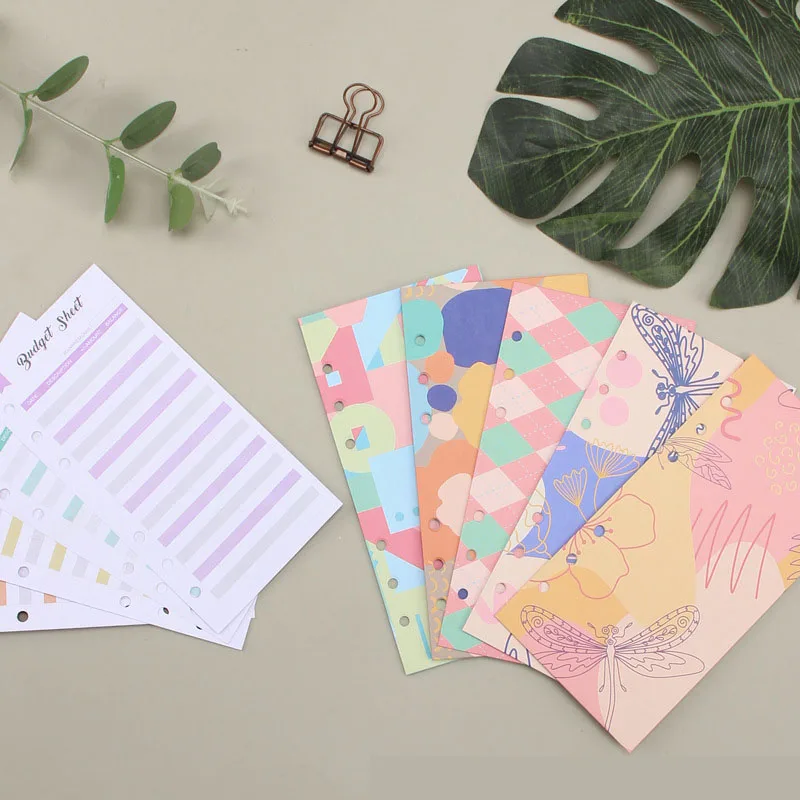 wholesale custom colored paper a6 budget tracker label sheets expense budget sheets stickers for budgeting