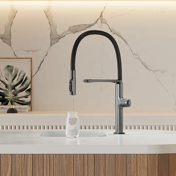 Dual Handles Kitchen Mixer Tap Purifier 3 in 1 Drink Water Filter Tap Kitchen Faucet 3 Way Pure Water Faucet for Kitchen