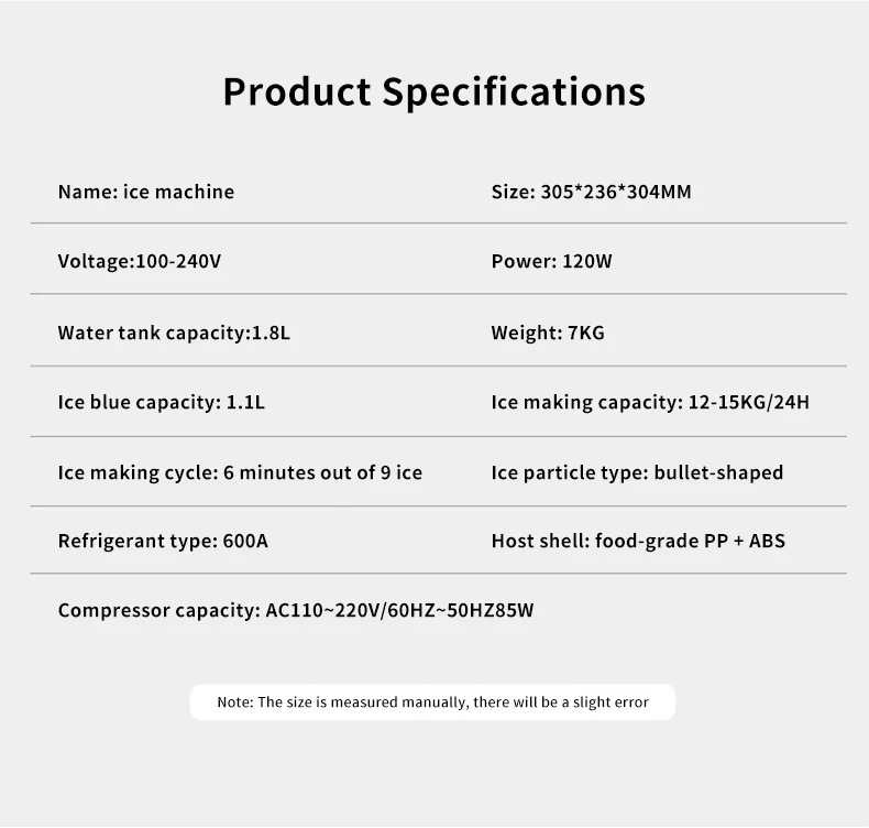 Factory Outlet OEM/ODM 1.8L Larger Capacity Energy Saving Ice Maker Ice Making Machine Used for Home