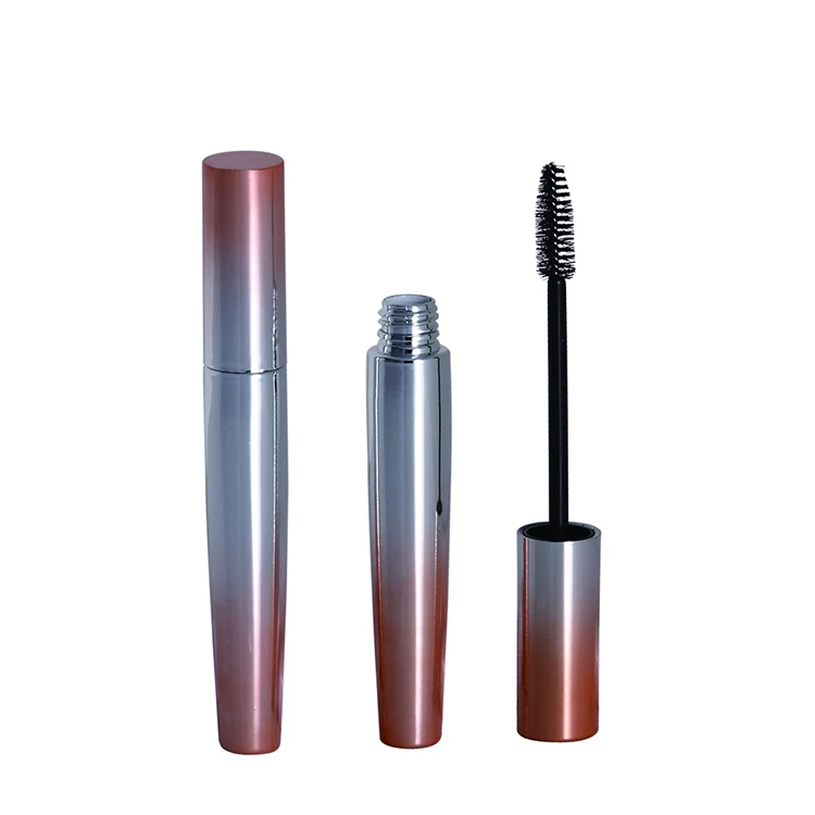 Wholesale good quality Cosmetic hair mascara bottle Orange Silver Mascara Tube Containers Packaging 15ml
