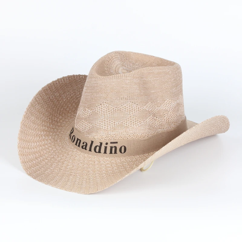 Fashion Summer Casual Unisex Beach Trilby Wide Brim Jazz Sunshade Straw Panama Paper Cowboy Hats For Men