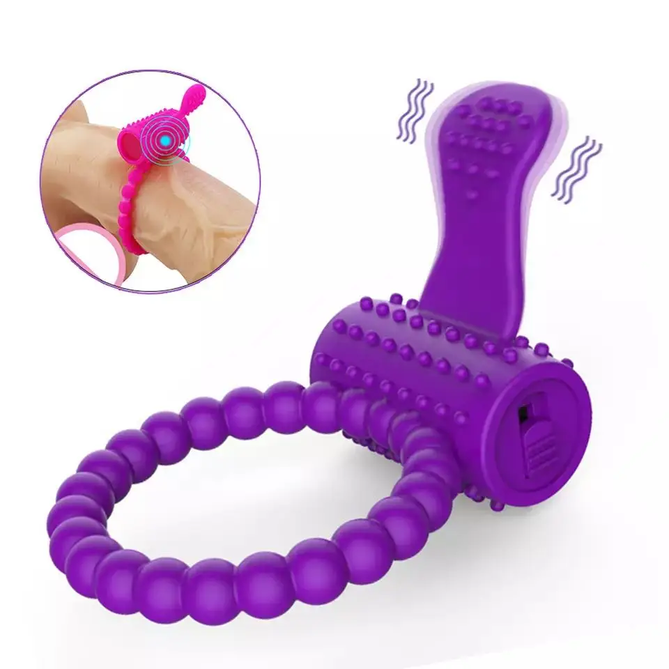 Soft Silicone Vibrating Penis Ring Sex Toys for Men Couples Male Delay Ejaculation Ring Clit Stimulate Elastic Lock Vibrator