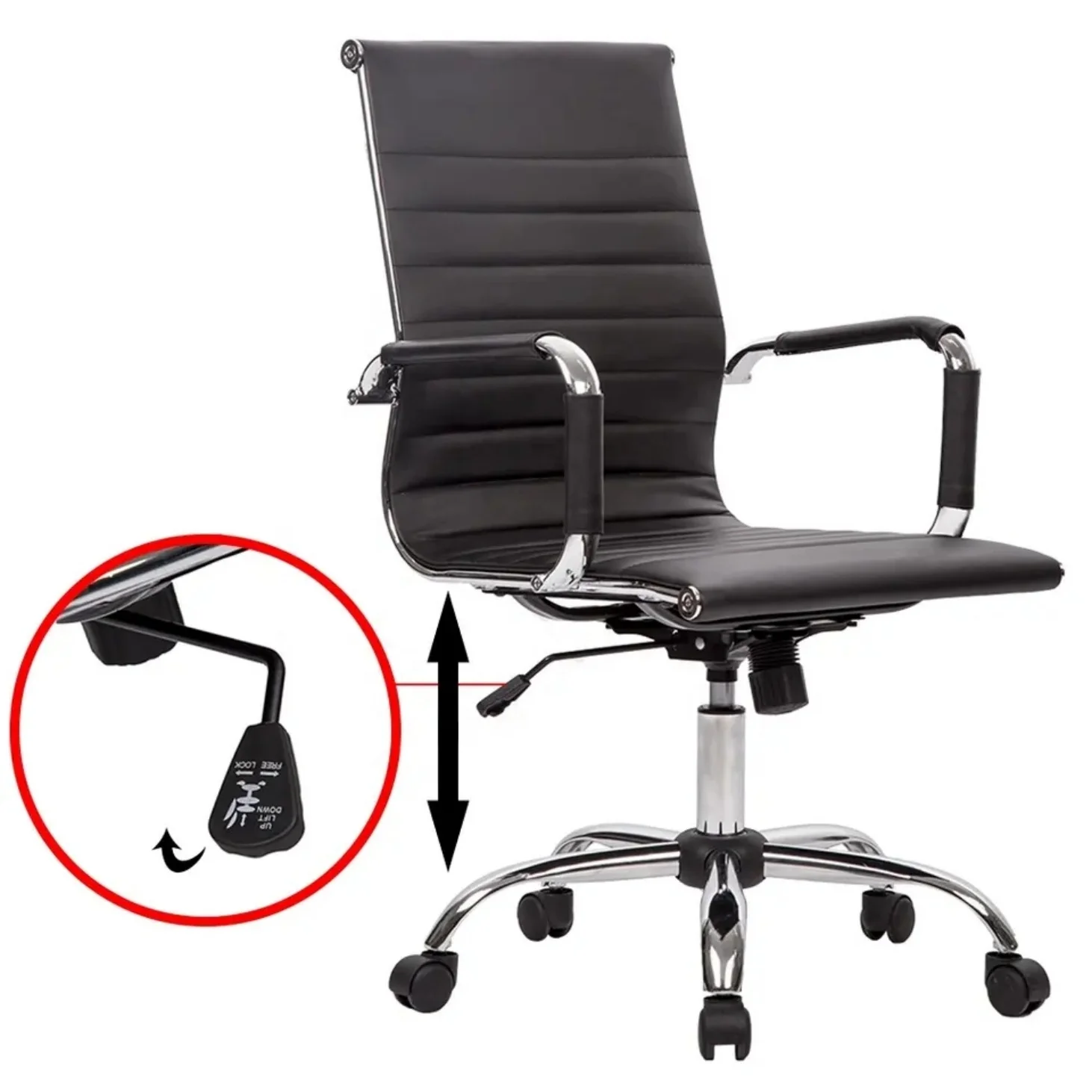 Wholesale Classic Cheap Office Silla Ruedas chair parts mechanism office Computer Black Brown Leather officers chairs