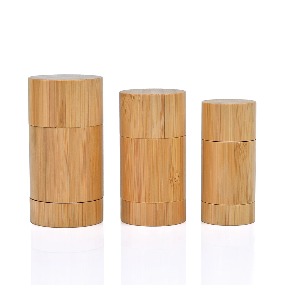 Round Twist Up Salve bamboo Deodorant tube 15ml 30ml 50ml 75g bamboo Empty Plastic Deodorant Stick Container