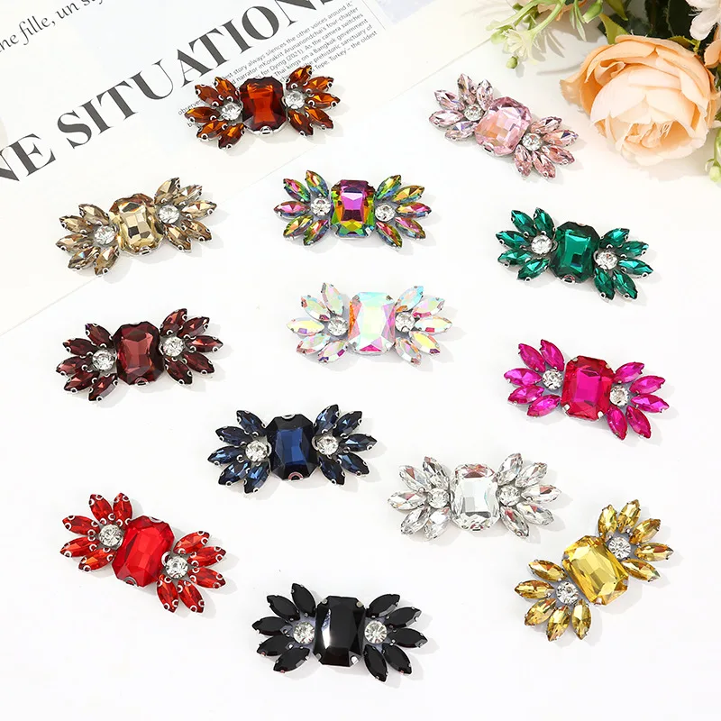 Оптовая продажа новые 3D нашивки ручной работы со стразами и цветами для украшения одежды