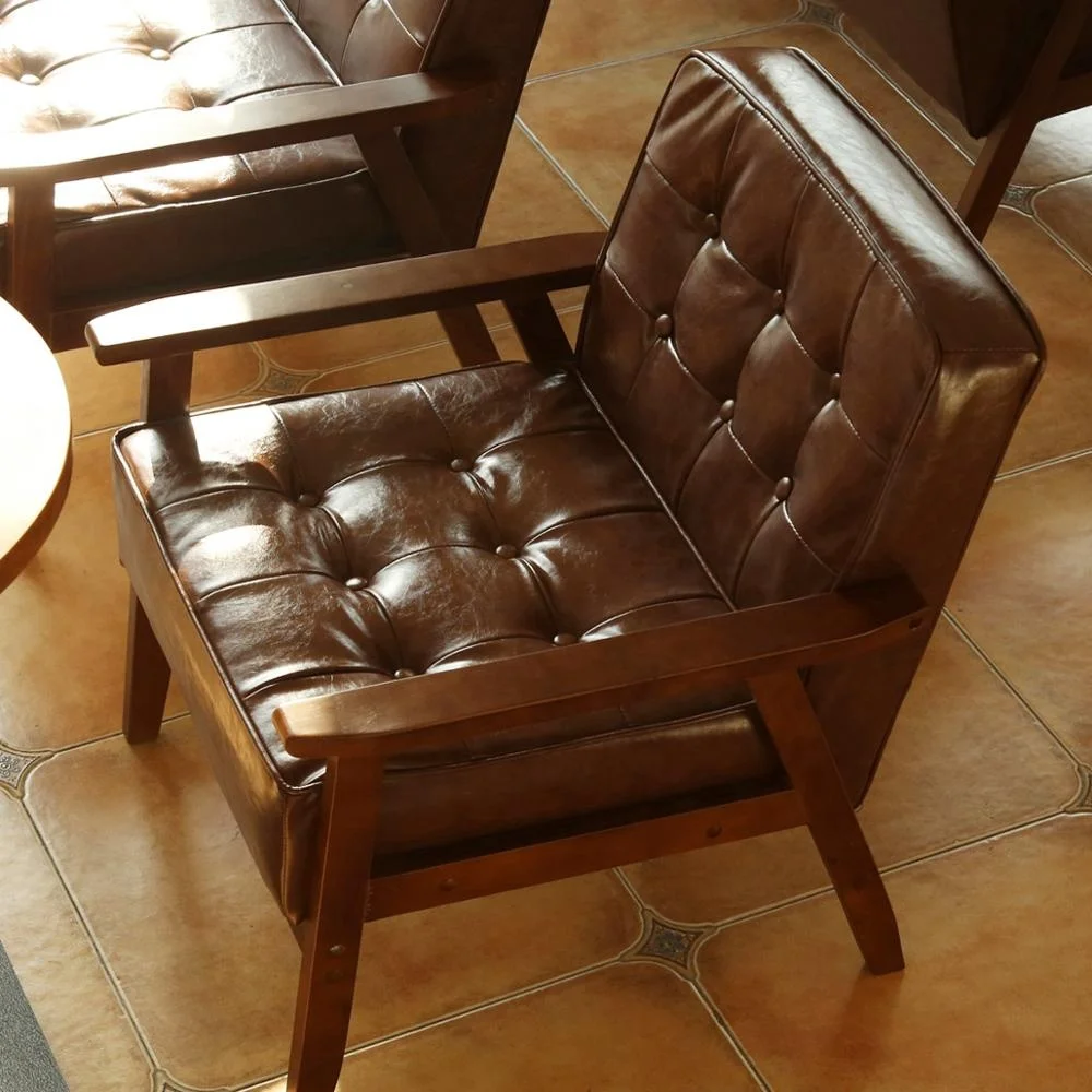 Modern hotel restaurant furniture coffee leather sofa living room leisure waiting sofa