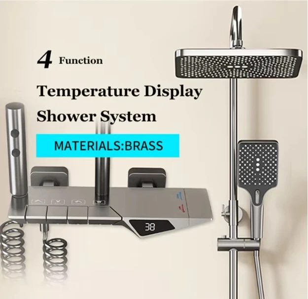 Modern Style ABS Chrome Wall Mounted Overhead Shower with High Pressure Chrome Plastic Shower Head Arm for Hotel Bathroom Use