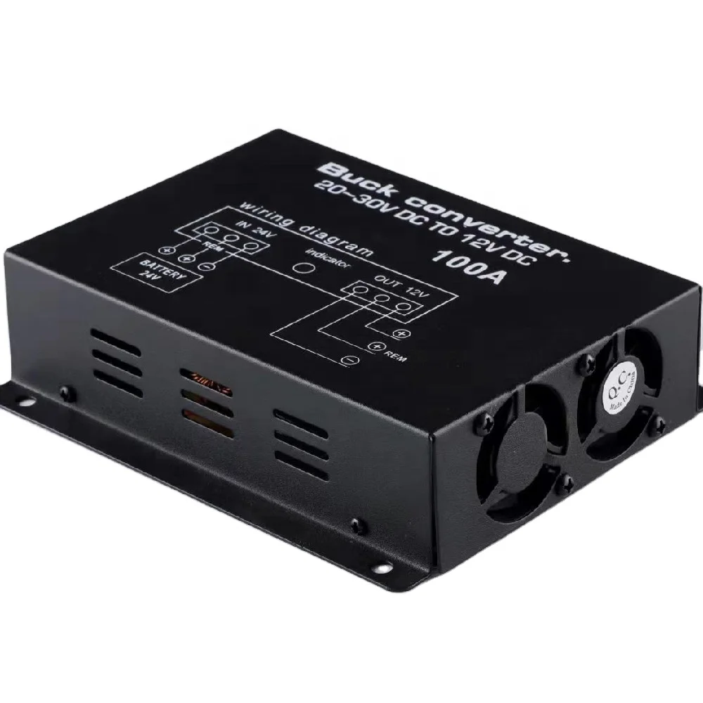 Hot Sale 100A DC to DC 24V 12V Converter 1200W DC Buck Car Power Efficiency Frequency Converter Supply Current Transformer Truck