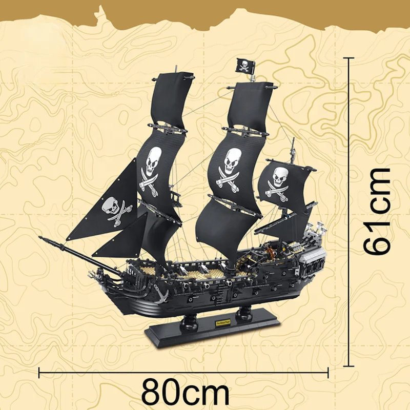 Hot Selling Black Pearl Pirates Ship Building Block Sets MOC Blocks Kit Model Construction Toys for Kids and Adults Gifts