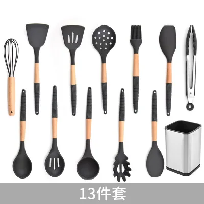 Cookware and Wooden Silicone Kitchen Utensils