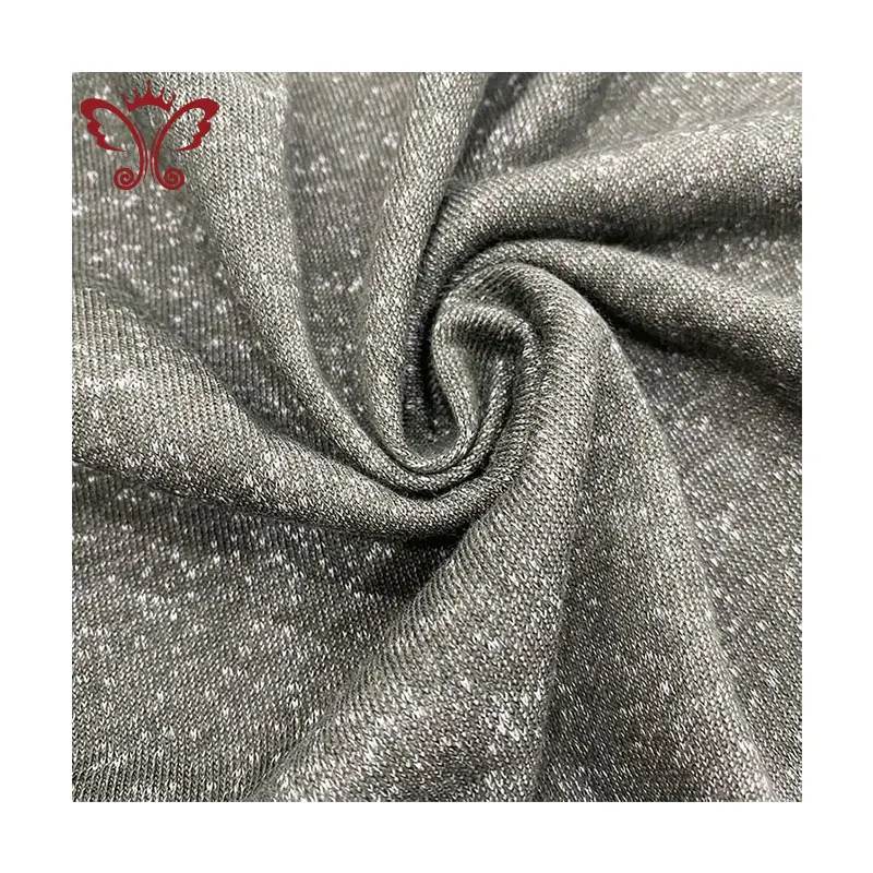 Shaoxing Lizabella knit shiny polyester cotton lurex microfiber terry cloth fabric for polo shirt