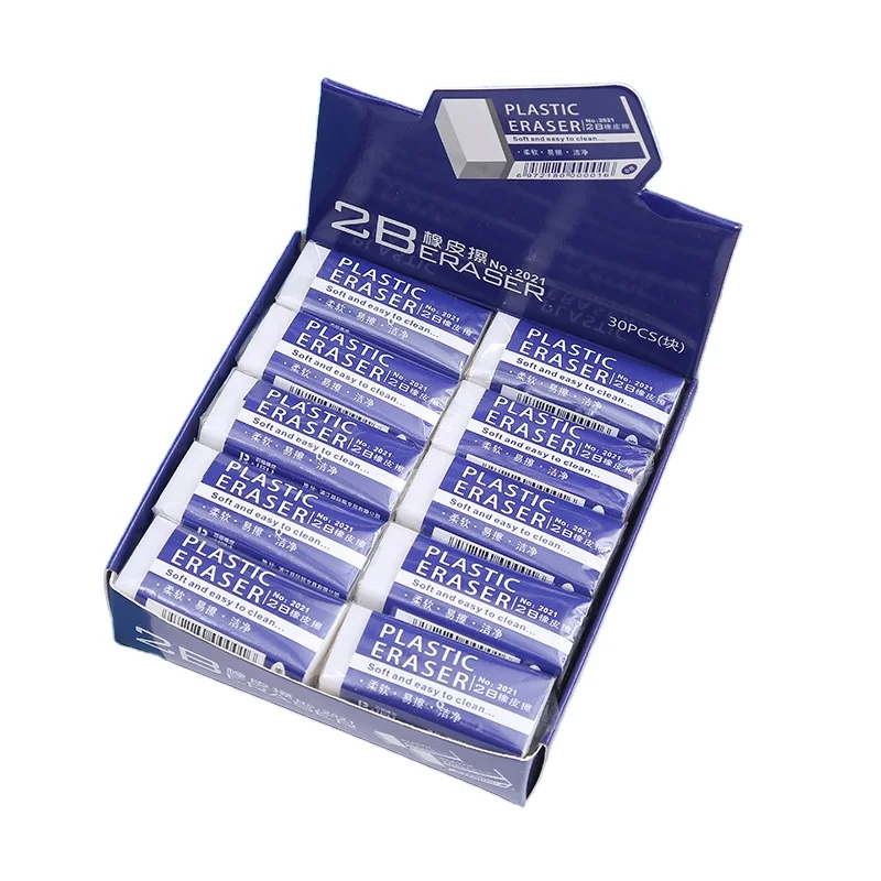 Factory Wholesale Hot Selling White 2B Eraser Soft Eraser Student Large Size Stationery Brick Cheap Eraser