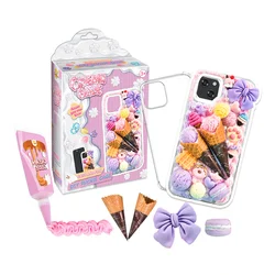 Accept Custom color cream glue icing clay glue slime whipped simulation cream DIY decoration kit for phone case
