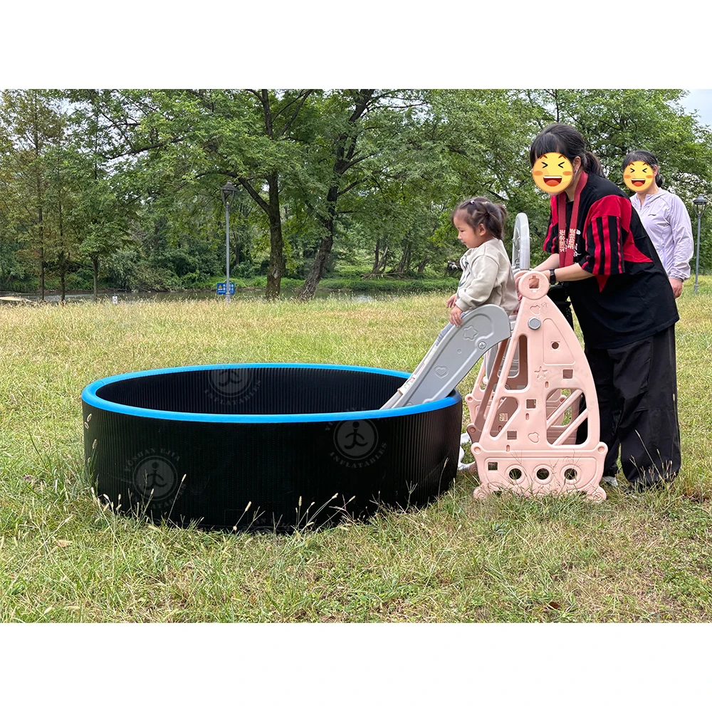 Fun Ocean Sponge Pool 130cm Large Inflatable Soft Ball Pool Pit Round Bounce House With Slide For Babies Play