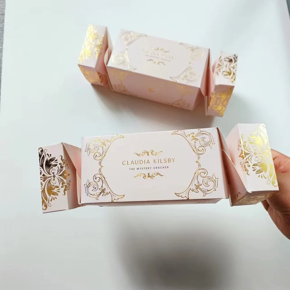bespoke twist end cracker Christmas crackers gift box paper bons bons packaging