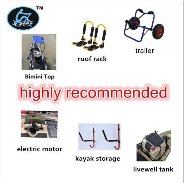 Wholesale 14ft plastic sit on top free hands foot pedal drive fishing