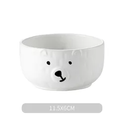 SYL Bowl cute girl heart bear plate dish small fresh home creative personality breakfast Japanese tableware set for one person
