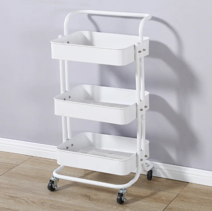 Kitchen Trolley Cart Storage Cart Grocery Shelf with Wheels 3 layers