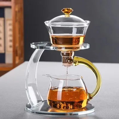 Multi-function Creative Heat Resistant High Borosilicate Glass Semi-automatic  Magnetic tea and coffee pot set