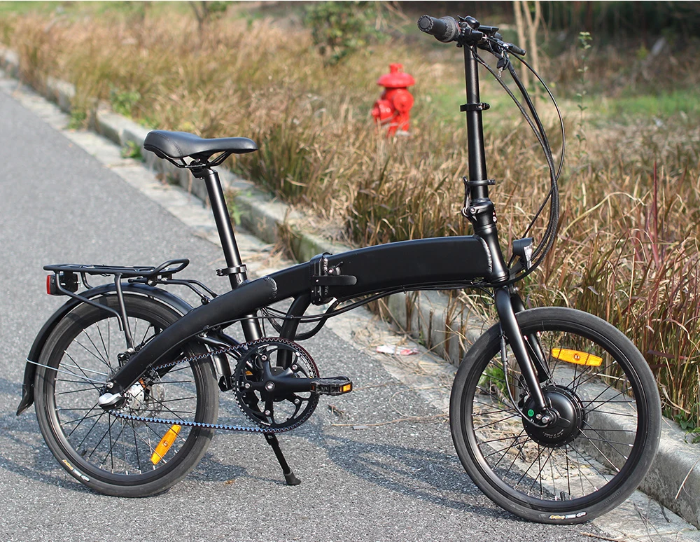 light weight frame mounted hidden battery front / mid / rear 250w 20 inch folding belt drive mini electric bike