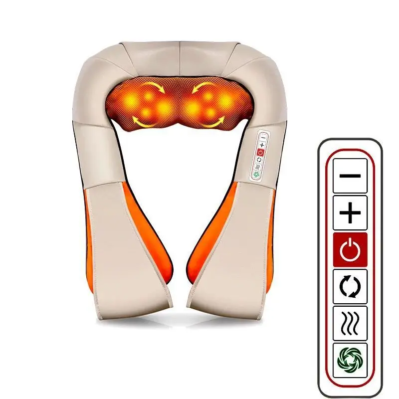 
U Shape Electrical Back Shoulder Body Neck Massager Infrared Heated Kneading Car/Home Massagerr Multifunctional Shawl 