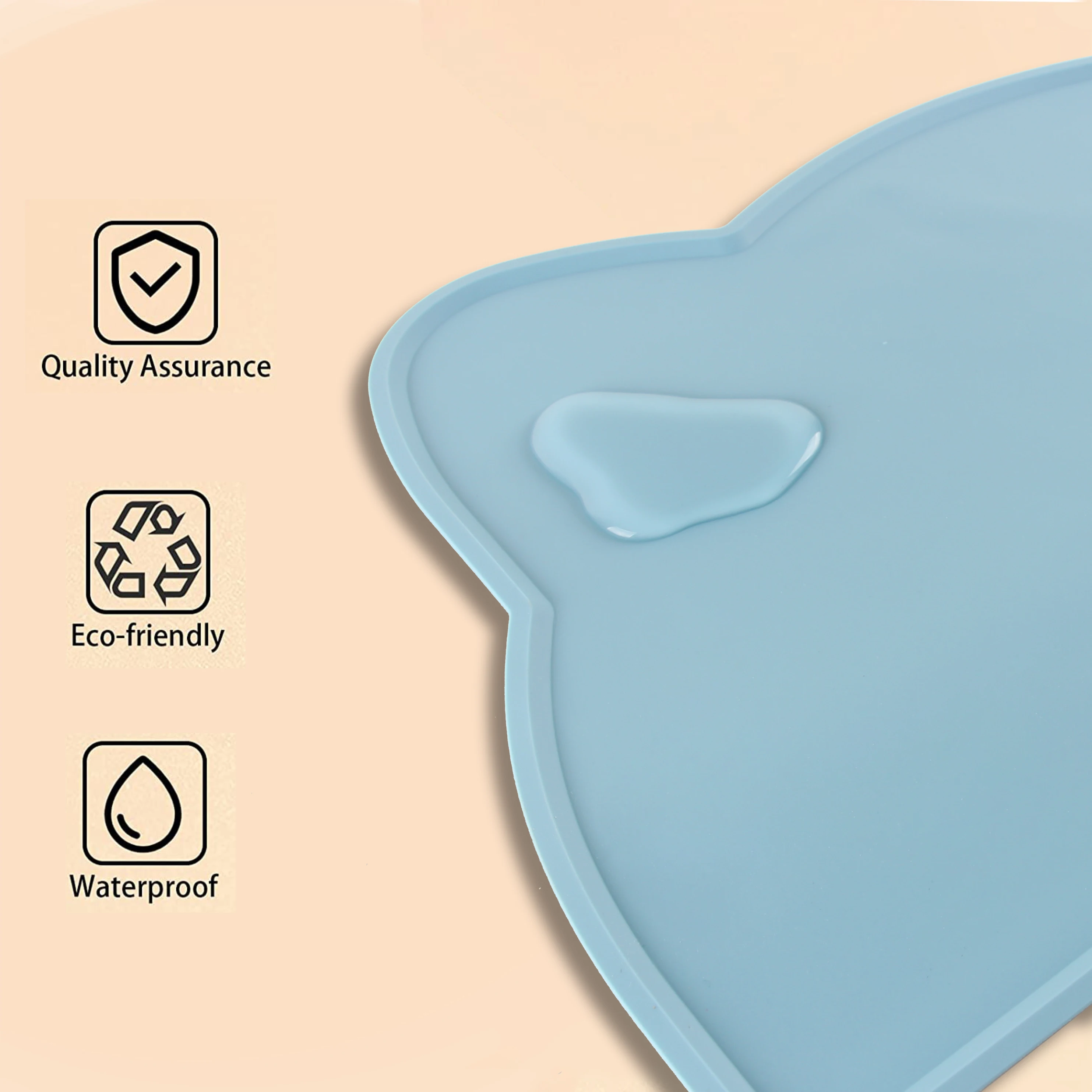 Non-stick Customized Waterproof Silicone Cat Dog Pet Food Mat Silicone Pet Feeding Mat