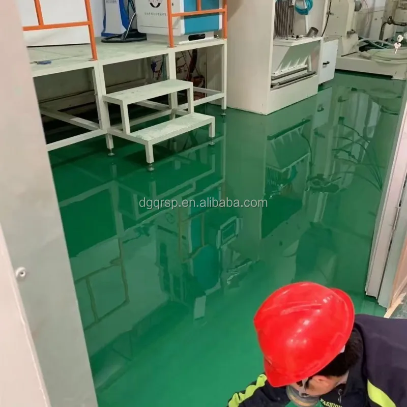 Customized colorful epoxy resin floor paint coating in garage for building