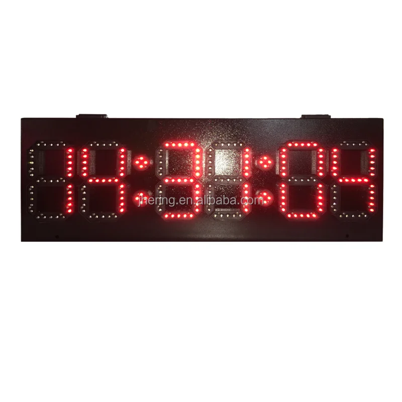 Jhering Outdoor Waterproof Large Size Led 7 Segments Display Led Digital Clock Electronic Stopwatches