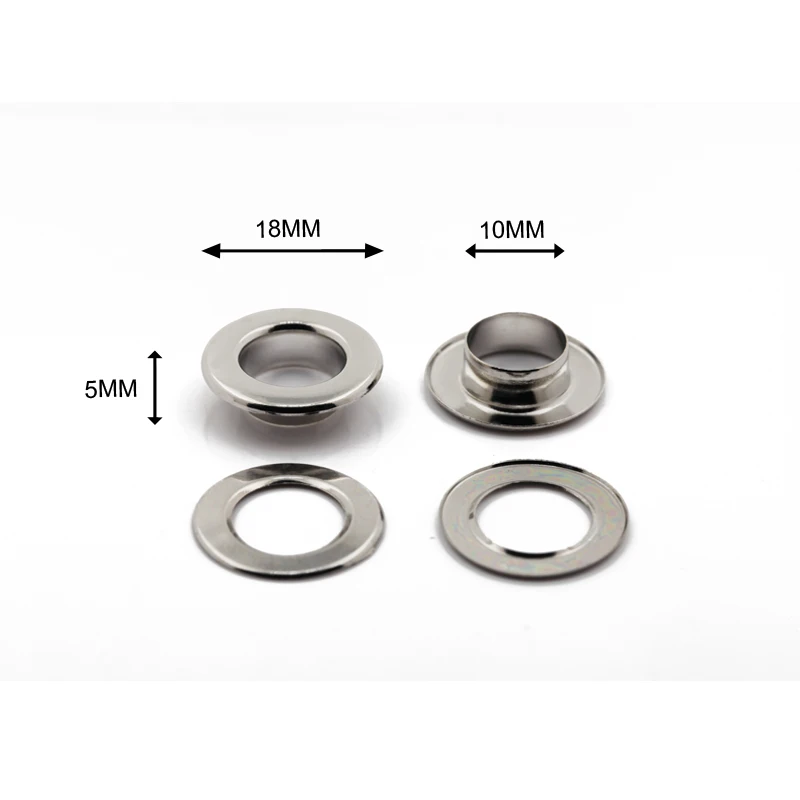 Eyelet factory 5mm tube inner sizes silver color brass copper eyelets for leather shoes clothing