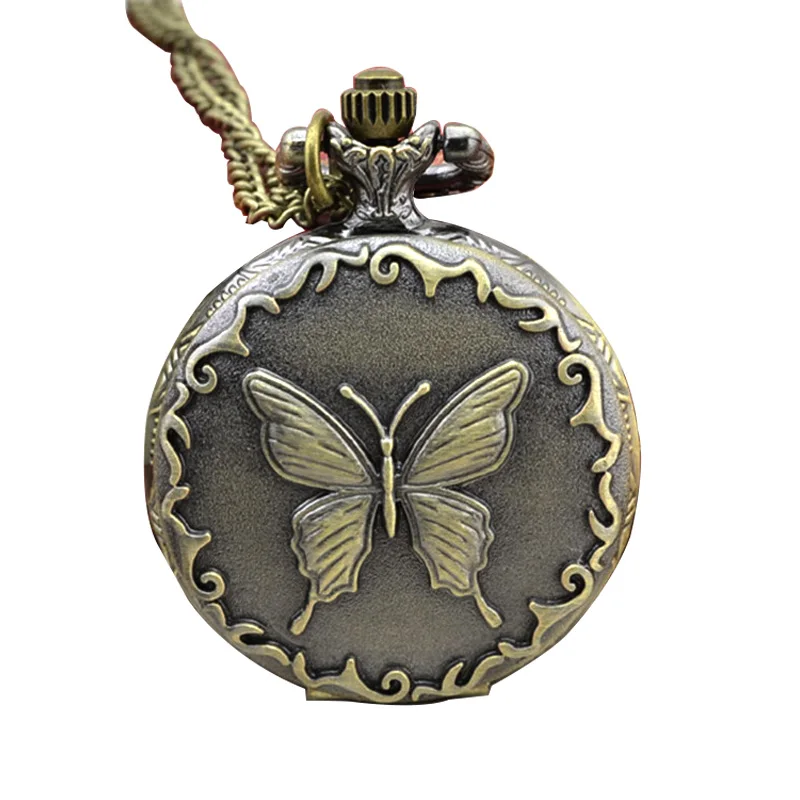 Retro butterfly pattern pocket watch men and women personality fashion pocket watch  Necklace pocket watch  wholesale