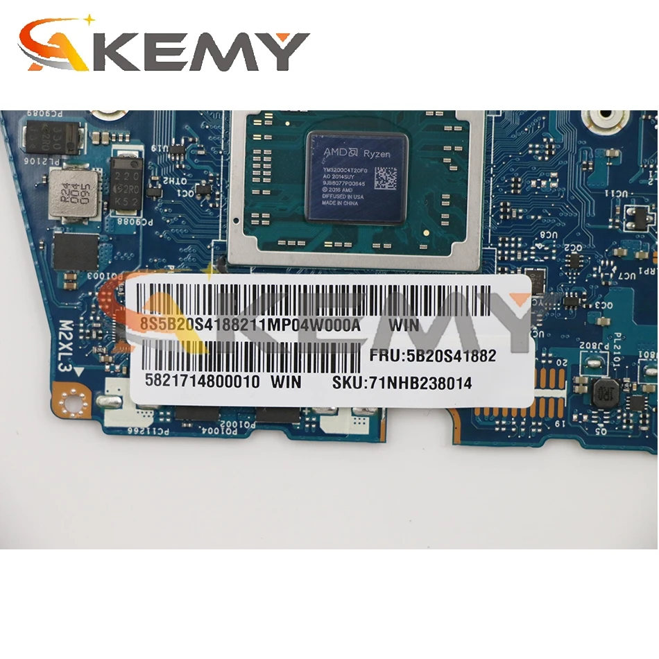 Main board C340-14API  FLEX-14API S540-14API LA-H091P R3/R5/R7 CPU 4GB RAM 5B20S41874 Mainboard laptop motherboard For Lenovo