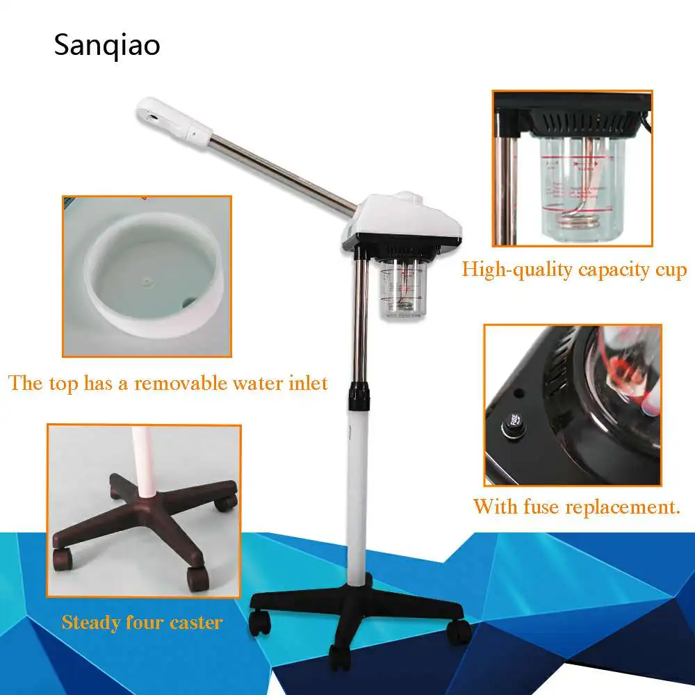 Concise Home Beauty Salon Use Skin cleansing Face Hydration Steamer with Ozone Disinfection Electric Stand Facial Steamer