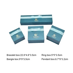 paper boxes for jewelry packing luxury custom ring bracelet necklace bangle paper ribbon jewelry box set customized logo