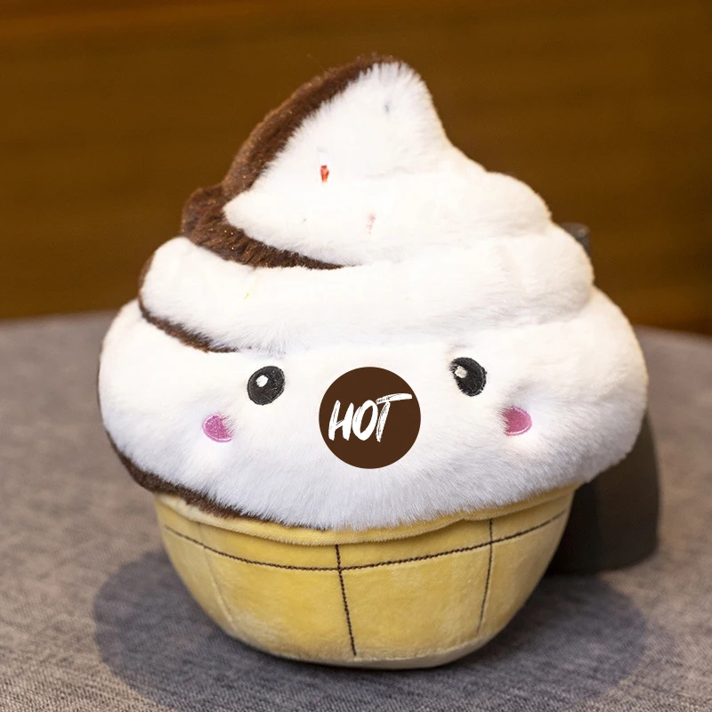 Low Price Cartoon Birthday Cake Ice Cream Plush Doll Decoration Squishy Toy