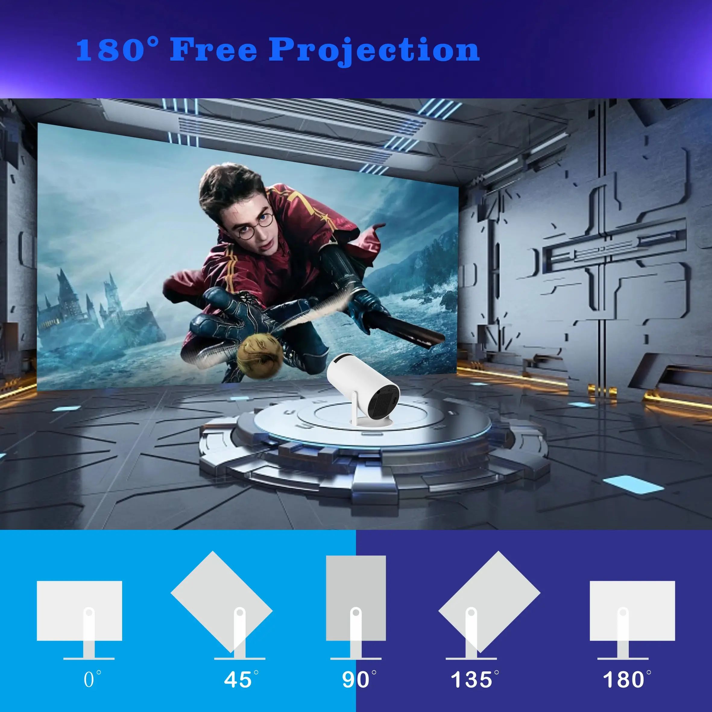 HY300 LCD Projector 720p Dual brand WI-FI 6 Video Proyector Home Cinema Mini Projector for entertainment