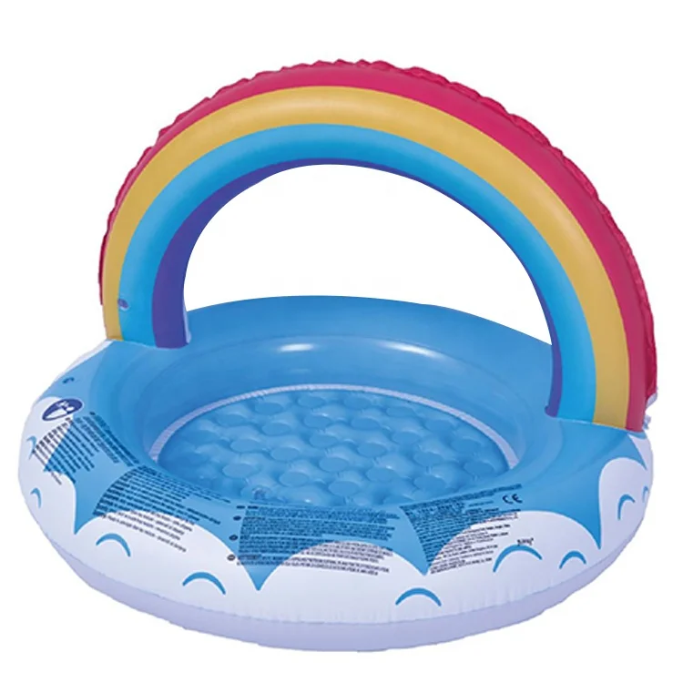 BS-p 95*66cm Small Size Rainbow Water Pool Inflatable Baby Swimming Pools with Shade