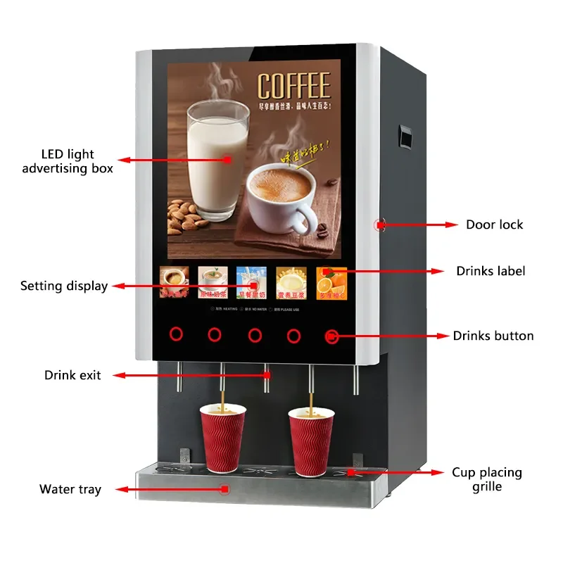 3 Hot Flavors Instant Commercial Use Milk Tea Vending Machine