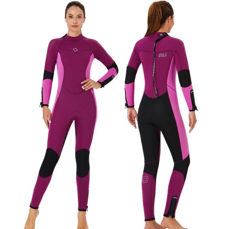 2021 New Design One-Piece Warmth Back Wrist Ankle Zipper Neoprene Wet Suits  Female  Wetsuits  for Women