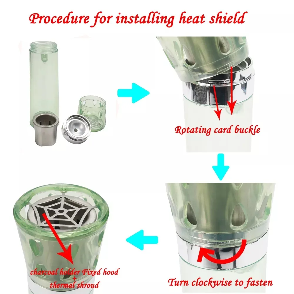 Wholesale Outdoor Portable Car Bottle Hookah LED Plastic Acrylic Shisha Hookah Cup Set Custom Logo Travel Sheesha For Smoking