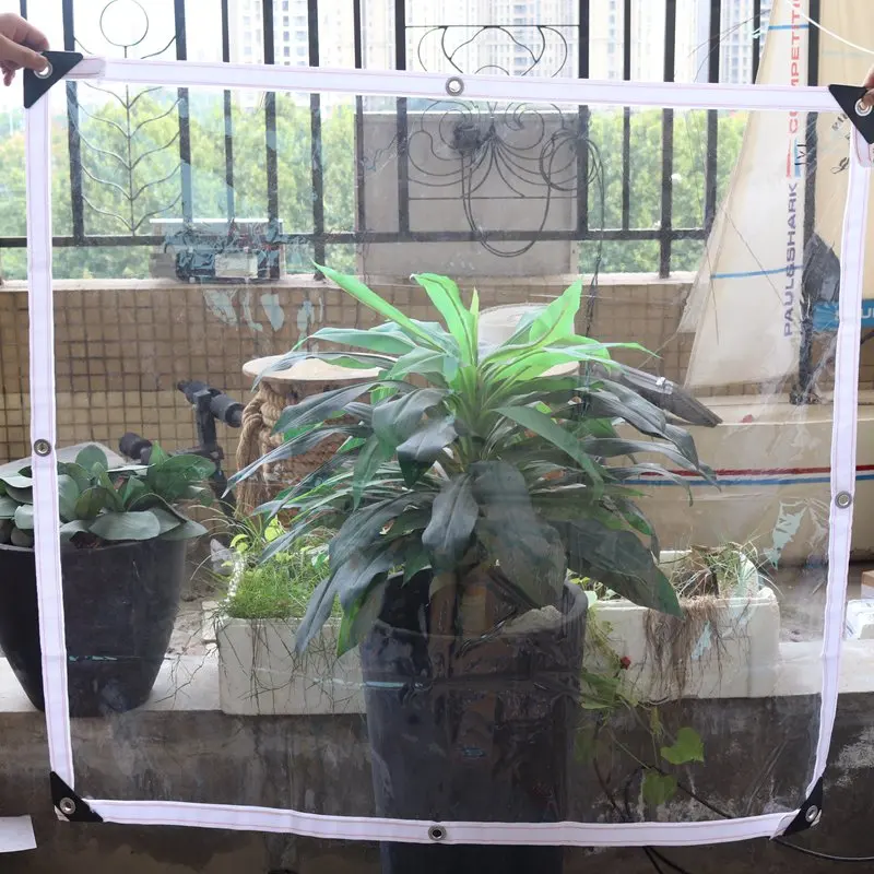 99.99% Transparent Clear PVC Canvas Tarpaulin Cover Balcony Net Window Awning Outdoor Carport Garages Canopy