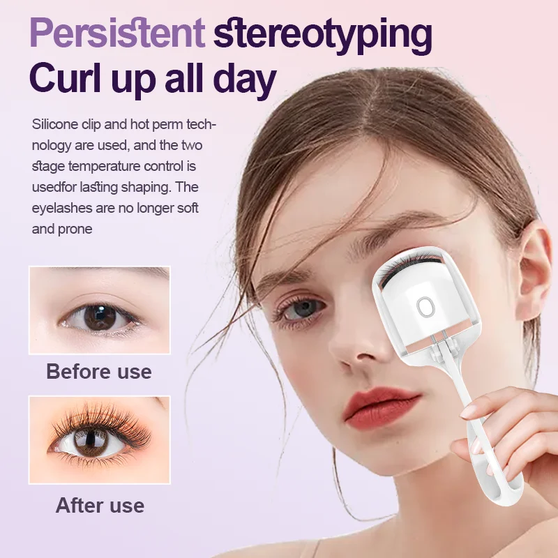 New Portable Electric Eyelash Curler Heated Combs Eye Lash Longlasting Eyelashes Curl Thermal Eyelash Curler Makeup Accessories