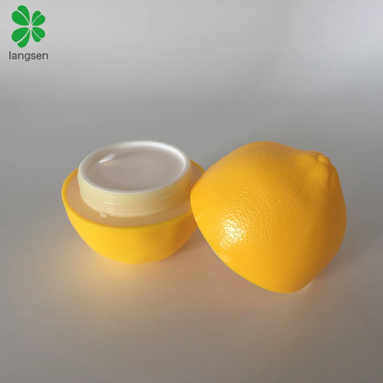 Empty 30g plastic ABS material  Imitation of lemon cosmetic jar container, fruit lemon shape cosmetic cream jar pot case