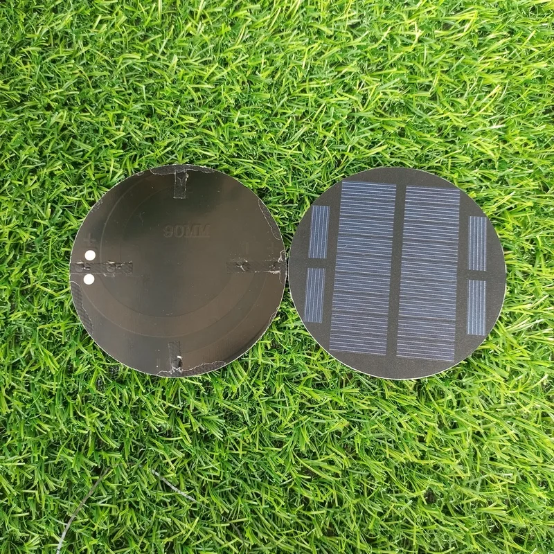 Stock Solar Panel From China Shenzhen Small Mini 0.7w 5.5v Round Shape Circle PV Polycrystalline Silicon Solar Modules Dia 90mm